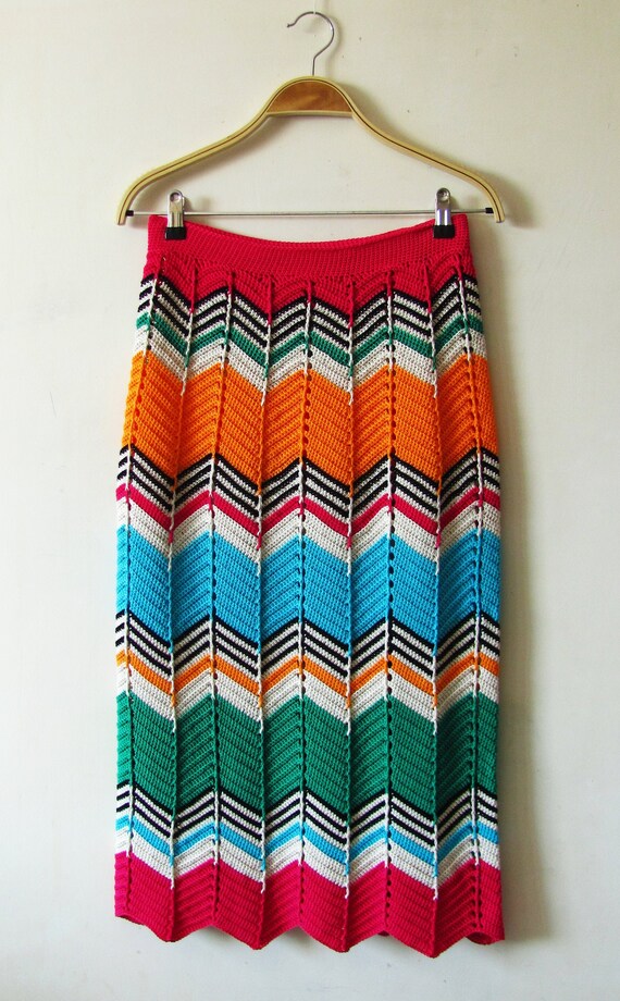 Crochet Skirt Pattern Rio Waves Skirt Striped Chevron | Etsy