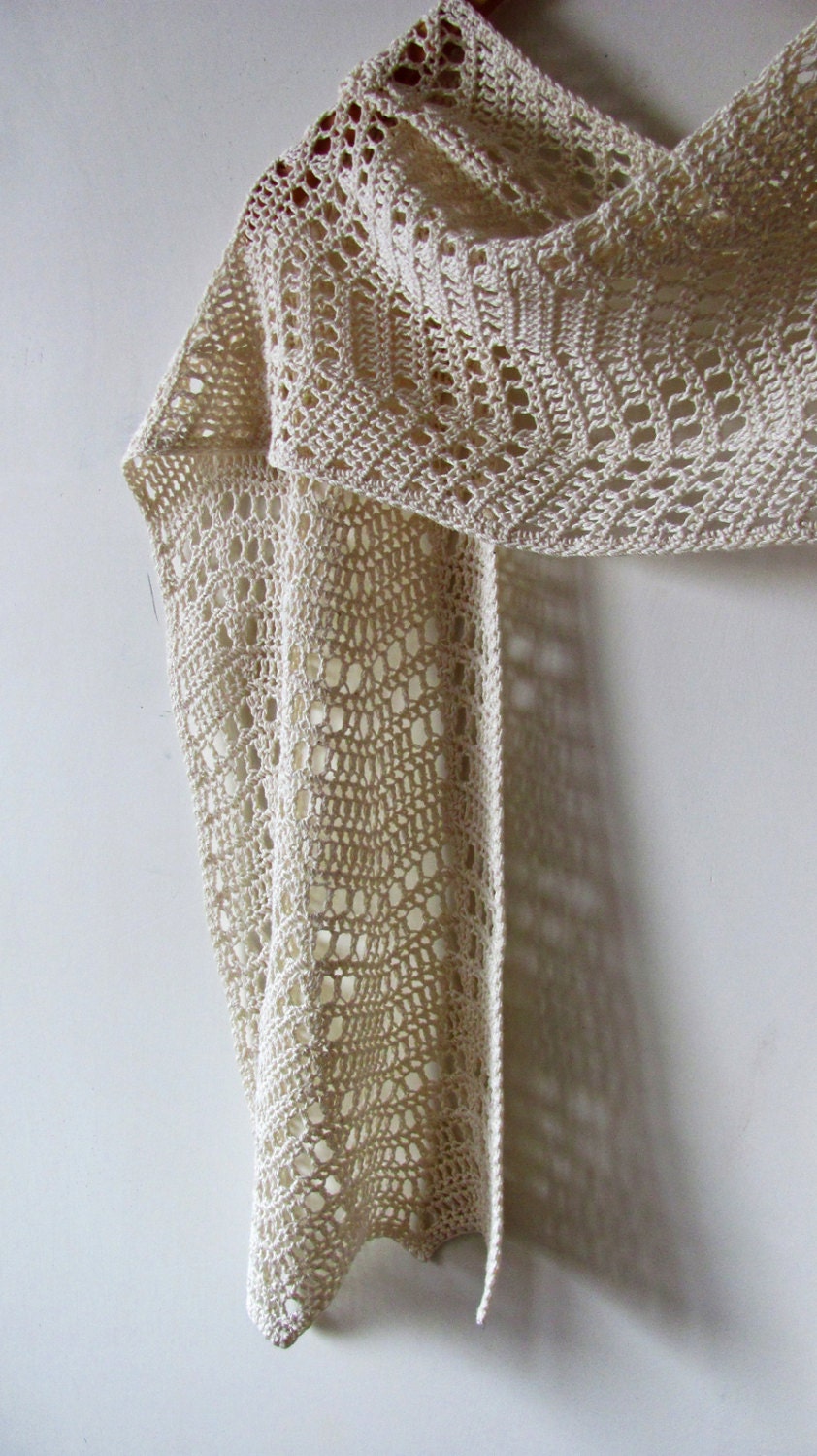 Crochet Scarf Pattern White Coast Wrap Filet Crochet | Etsy