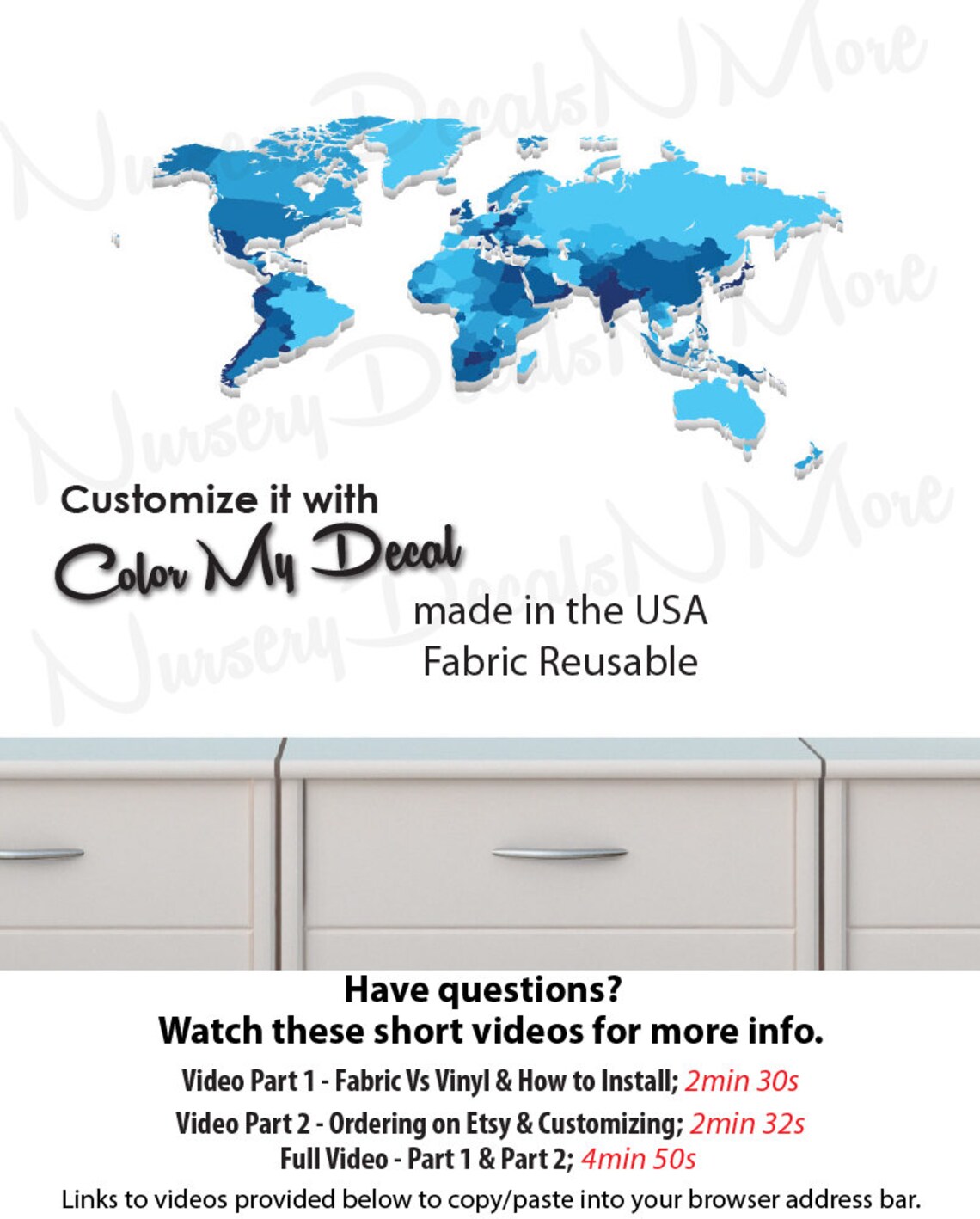 Map Wall Decal World Map Sticker World Map Decal World Map Etsy Australia