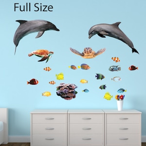 3D Dolphin 1444 Wall Paper Print Decal Deco Wall Mural Self-Adhesive  Wallpaper AJ US Lv (Woven Paper (Need Glue), 【164”x100”】 416x254cm(WxH)) 