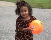 Candy Corn Peasant dress, Newborn to girls 11 12, fall dress, autumn outfit