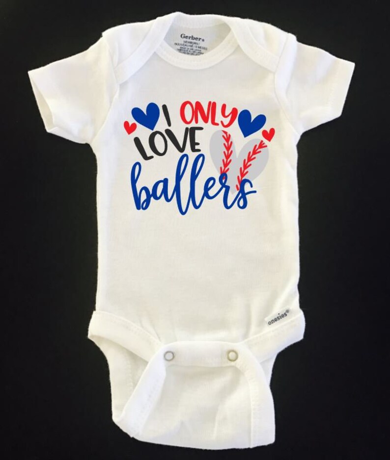 softball onesies baseball I Only Love Ballers ONESIE\u00ae brand Gerber Onesie Bodysuit Funny Onesie