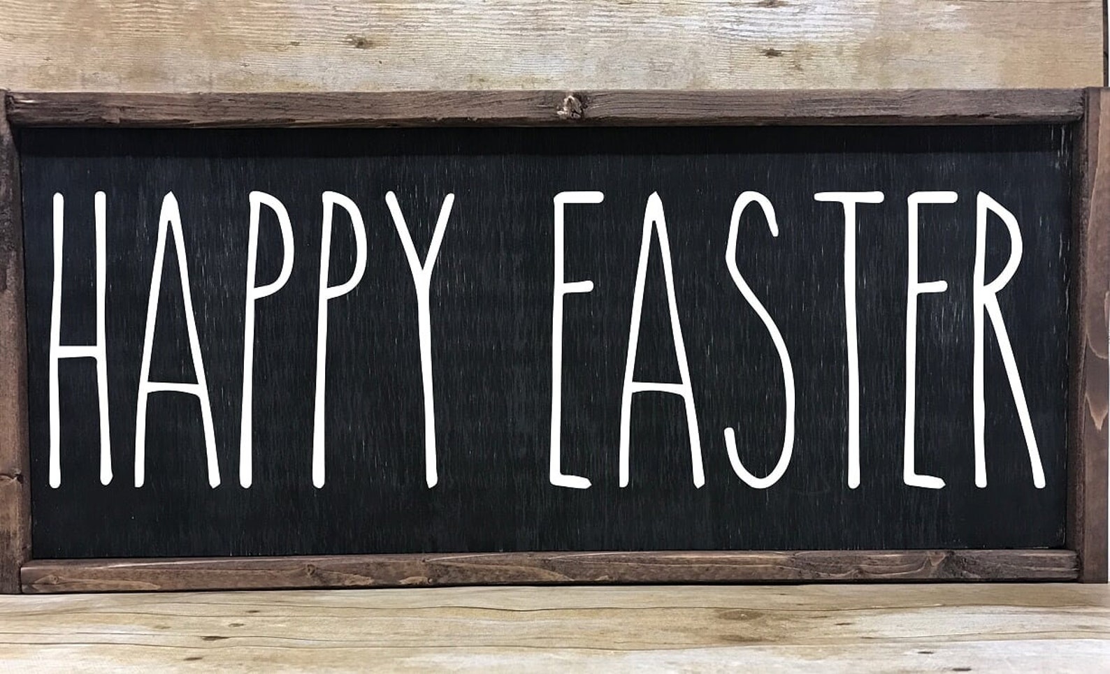 Happy Easter sign Farmhouse wall art Farmhouse decor framed Etsy