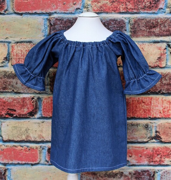 denim peasant dress