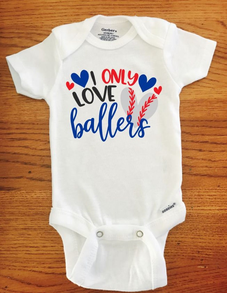 softball onesies baseball I Only Love Ballers ONESIE\u00ae brand Gerber Onesie Bodysuit Funny Onesie