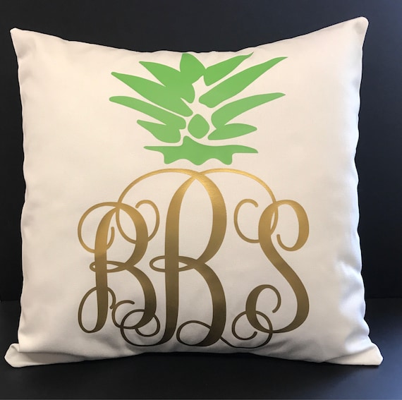 Pineapple Monogram Throw Pillow Pineapple Monogram Throw Pillow