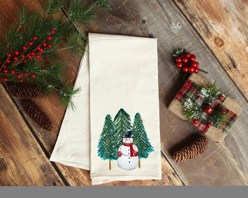 Winter Snowman Kitchen Towel Decorative Tea Towel