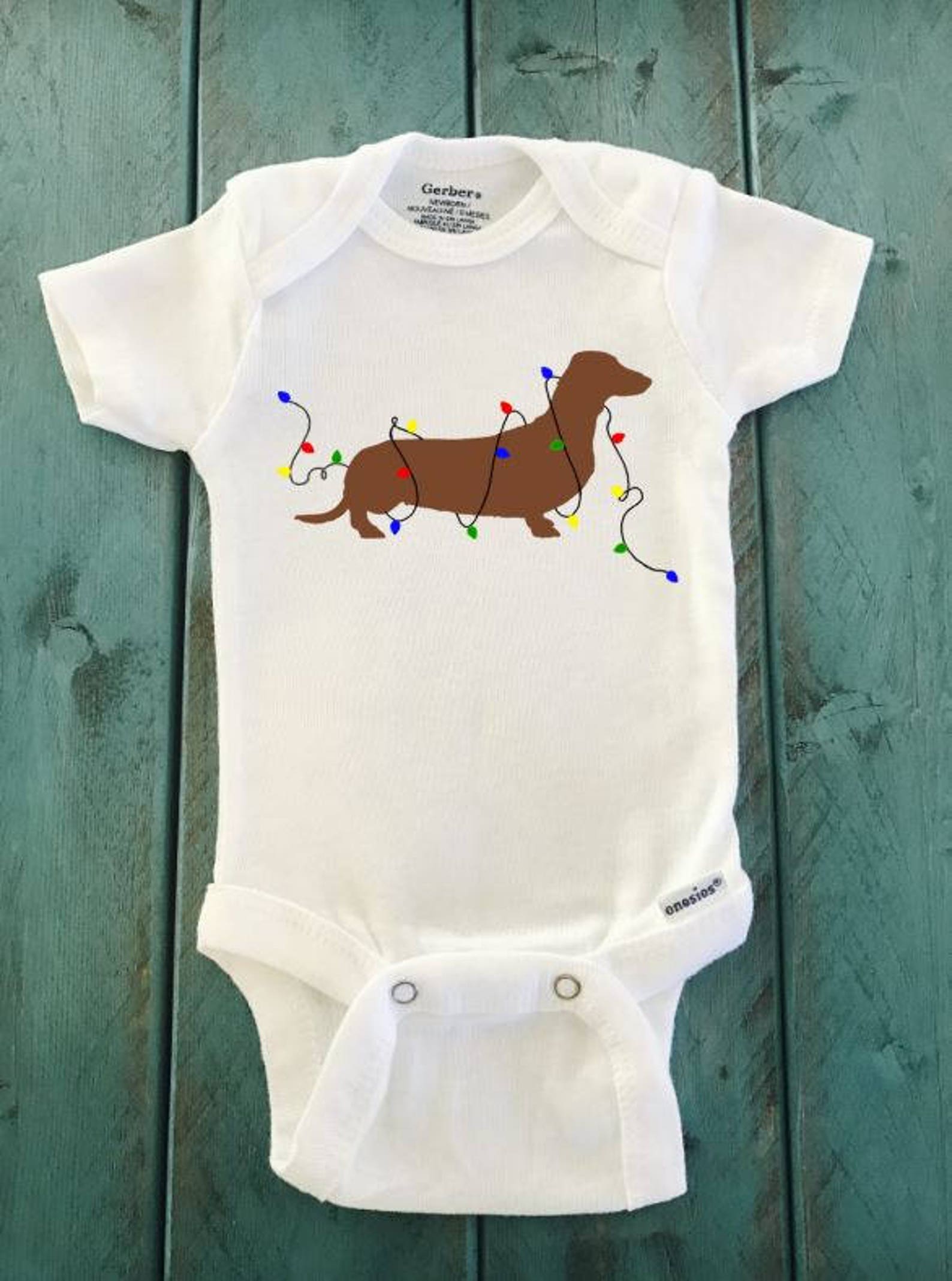Santa Paws Dachshund ONESIE ® brand Gerber Onesie Bodysuit Etsy