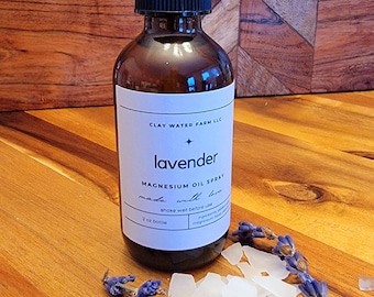 Spray relajante de aceite de lavanda y magnesio / Ayuda para dormir y recuperación muscular / Alivio natural del estrés y bienestar / Aromaterapia artesanal