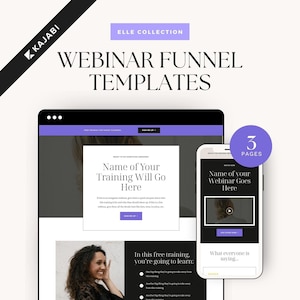 Kajabi Webinar Funnel Template Kit for Online Course Creators | Launch Sales Funnel Templates | ELLE