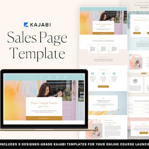 Kajabi Sales Page Template for Online Course Creators | Launch Sales Funnel Template | EMMA