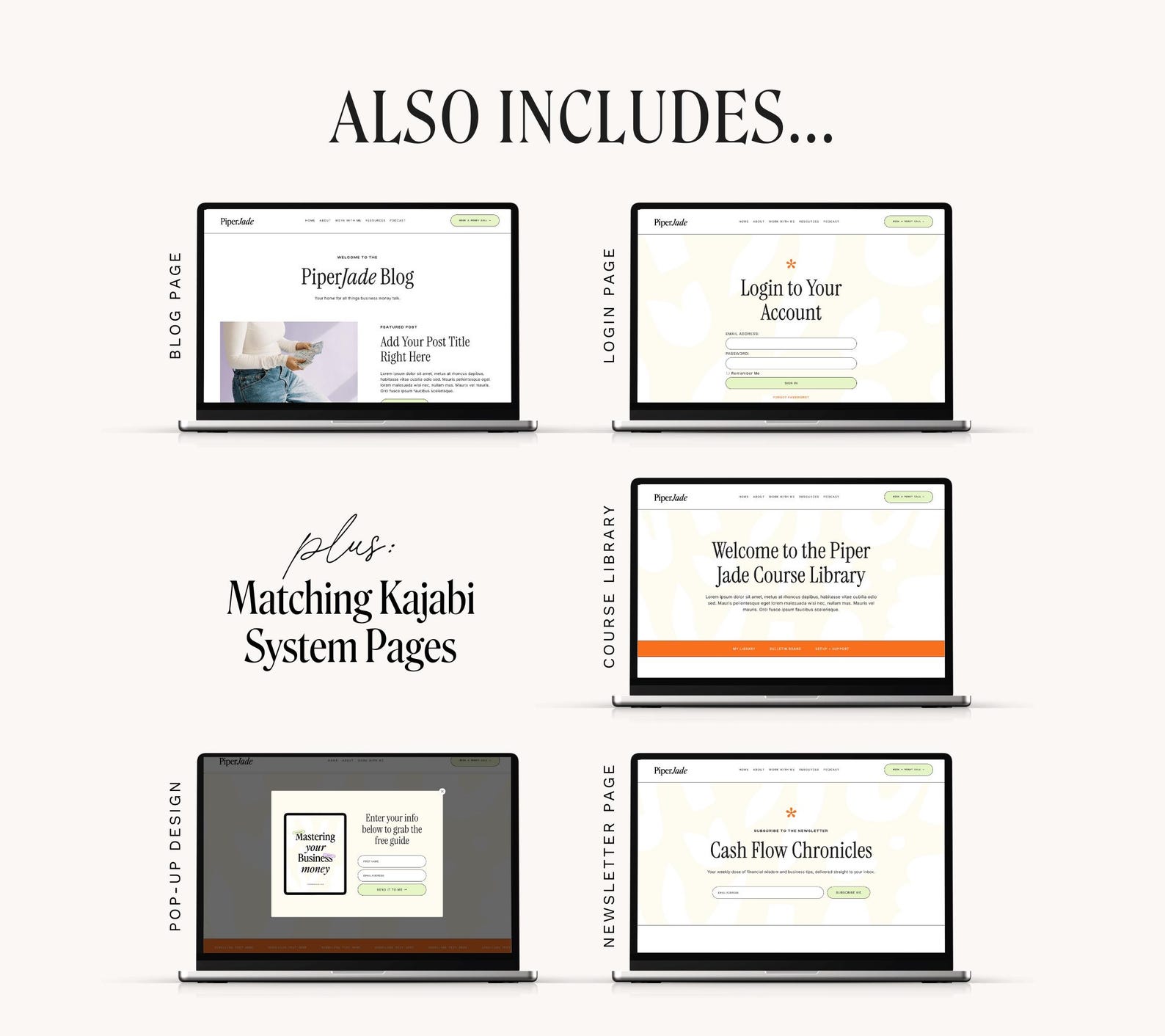 Kajabi Website Template for Coaches and Online Course Creators PIPER