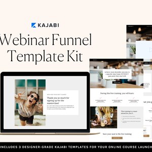Kajabi Webinar Funnel Template Kit for Online Course Creators | Launch Sales Funnel Templates | HARPER