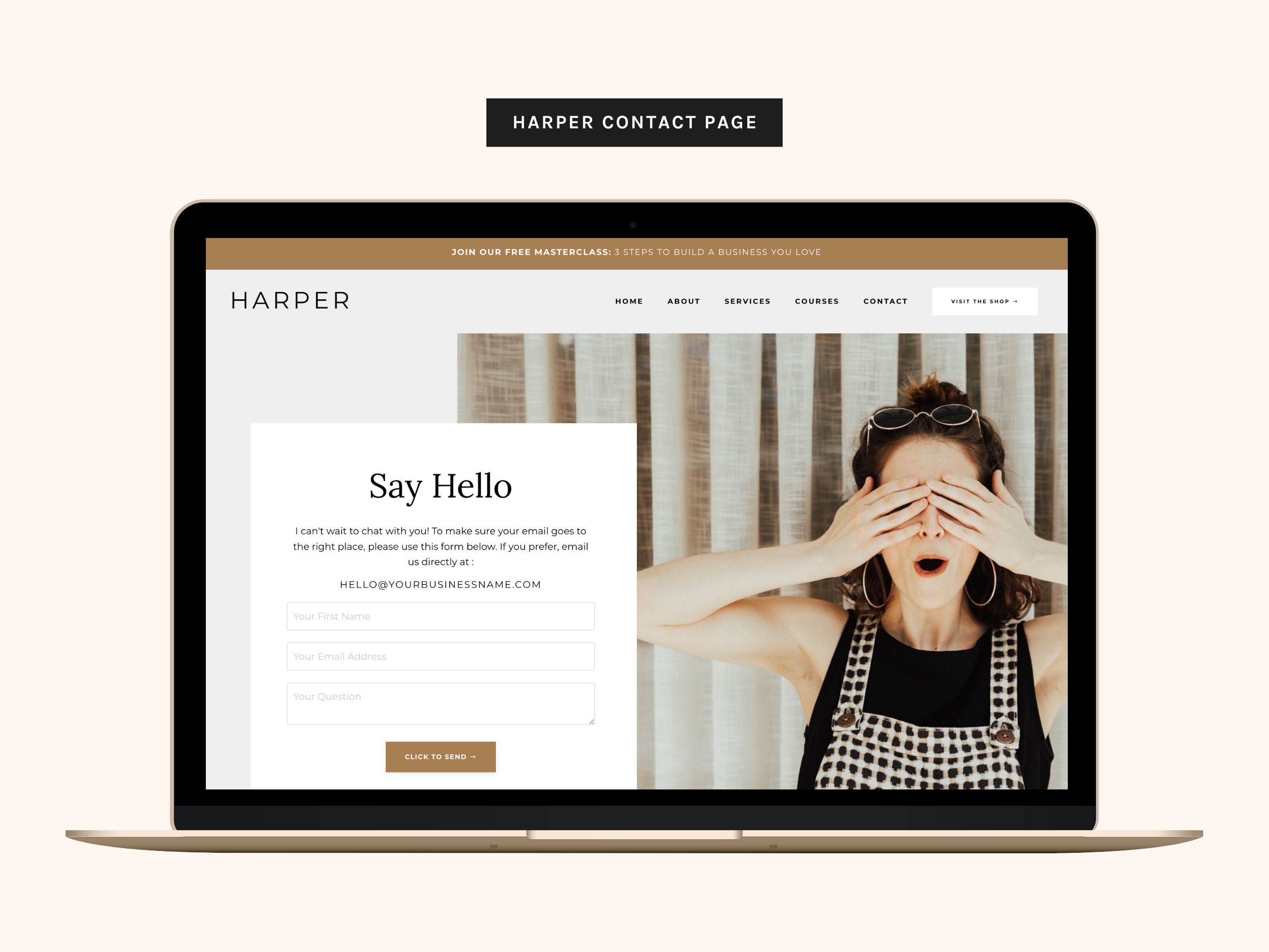 Kajabi Website Template for Coaches and Online Course Creators HARPER