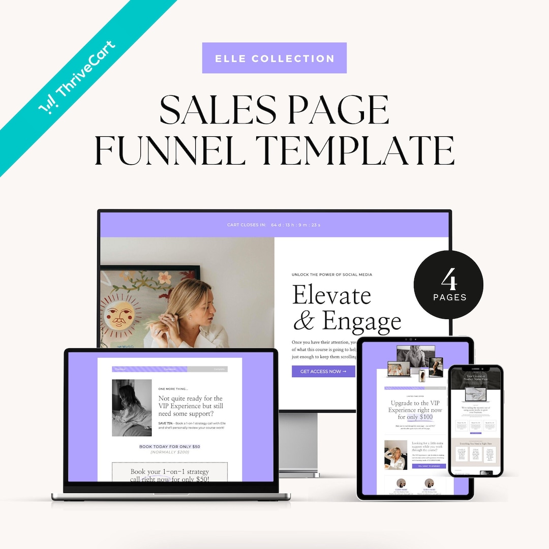 Thrivecart Sales Funnel Template: Elle Collection (4-page Template Kit ...