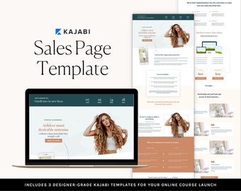 Kajabi Sales Page Template for Online Course Creators | Launch Sales Funnel Template | MARIE