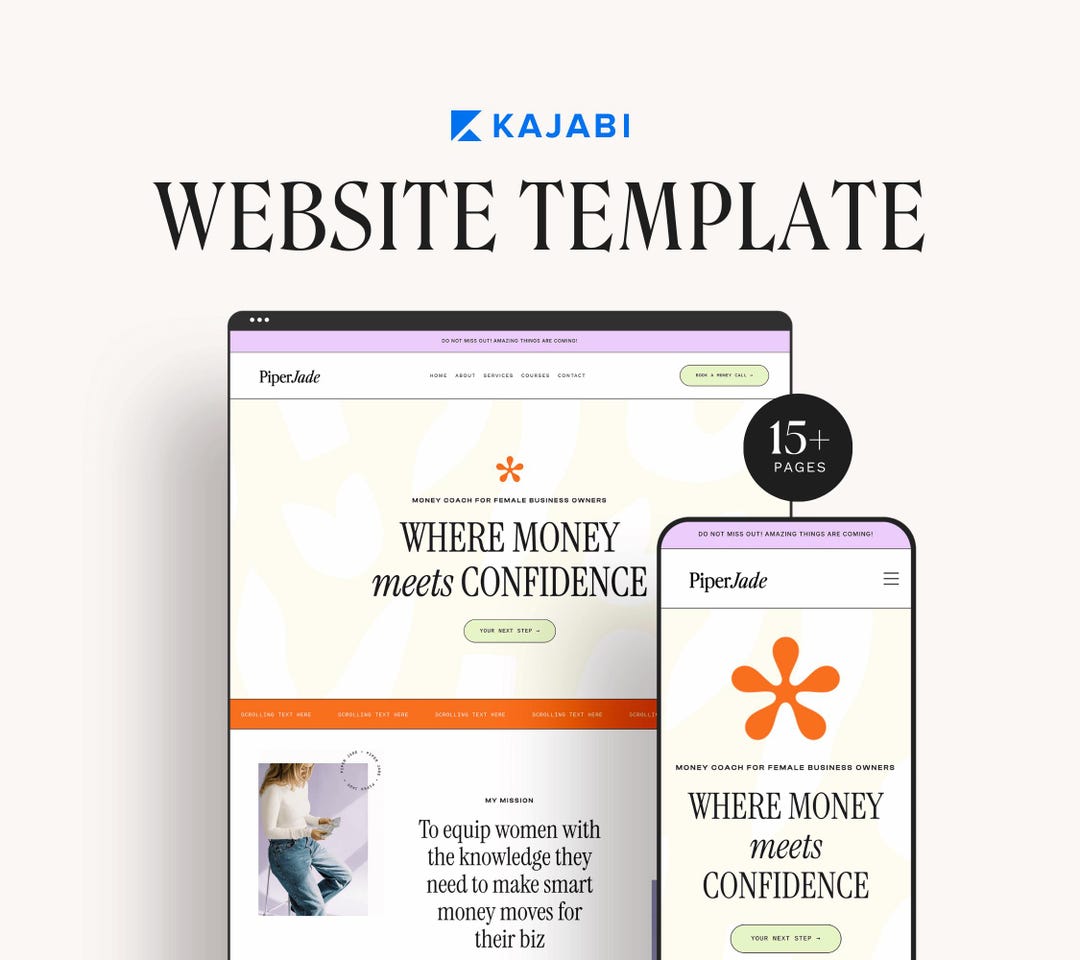 Kajabi Website Template for Coaches and Online Course Creators PIPER