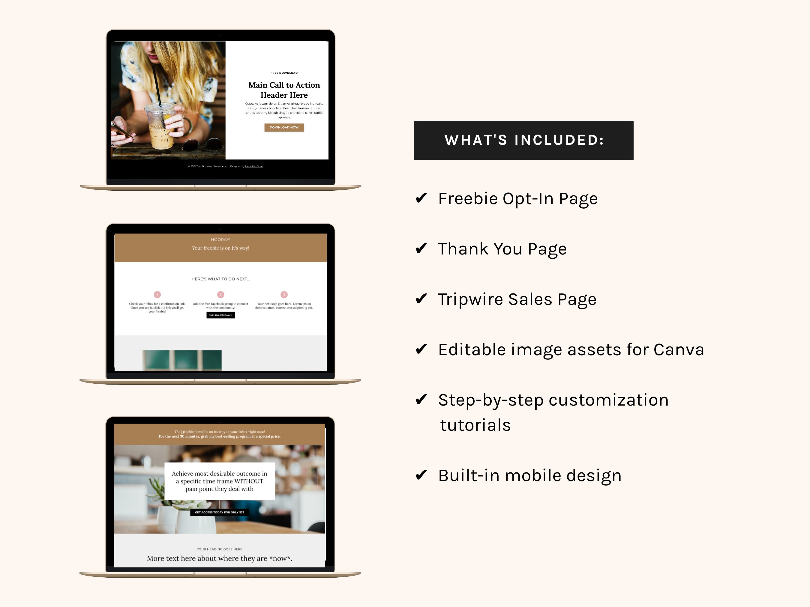 Kajabi Freebie Funnel Template Kit for Online Course Creators Kajabi