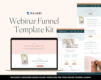 Kajabi Webinar Funnel Template Kit for Online Course Creators | Launch Sales Funnel Templates | MARIE
