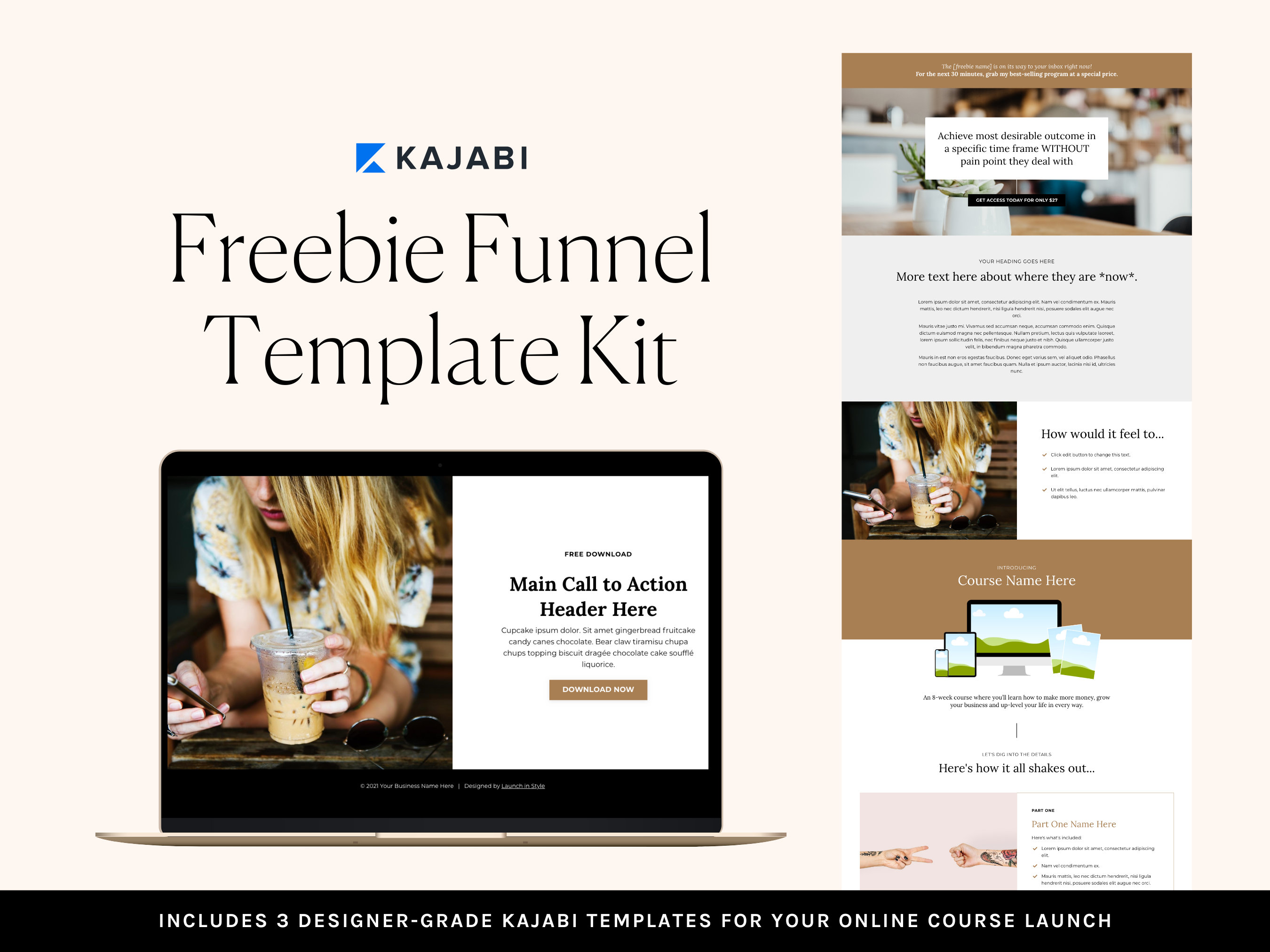 Kajabi Freebie Funnel Template Kit for Online Course Creators Kajabi