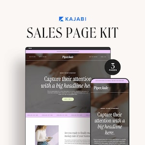 Kajabi Sales Page Template for Coaches and Online Course Creators | PIPER COLLECTION