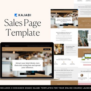 Kajabi Sales Page Template for Online Course Creators | Launch Sales Funnel Template | HARPER