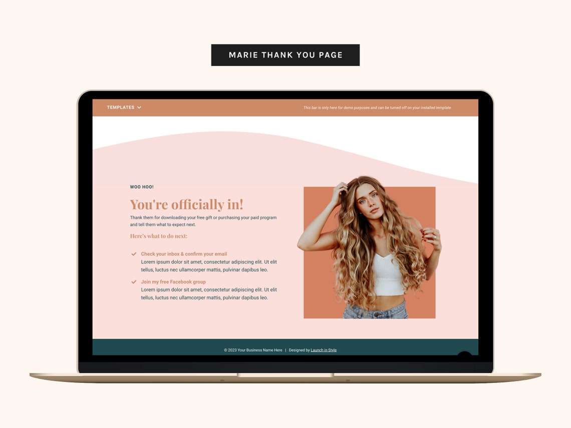 Kajabi Freebie Funnel Template Kit: Marie Opt-in, Thank You, Tripwire ...