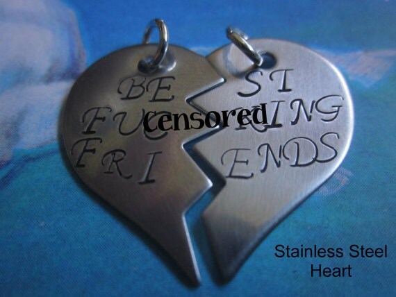 Mejor follando perras Bff mejor amigo Keyring Llavero Charm Corazón Roto Regalo