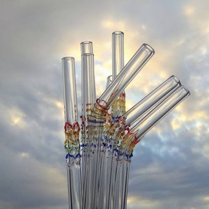 Rainbow glass straw