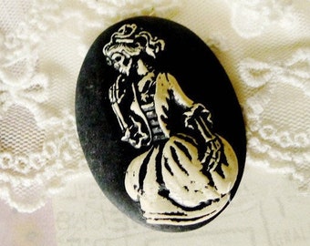 5pcs Vintage Resin 3D Elegant Lady Cabochons Cameo,DIY Jewelry Sweater Chain Accessories,30MMx40MM