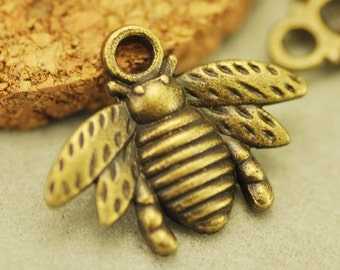 16mmx20mm Antique Silver tone/Antique Bronze Apis Florea/Bee Pendant Charm Finding