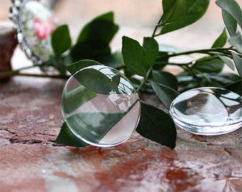 Round Clear Glass Cabochons 40mm