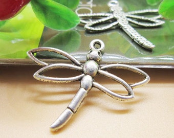 Antique Silver tone/Antique Bronze DragonFly Connector Pendant Charm