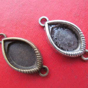 Oval Eye Pendant Tray,Bezel Setting, 10mmx14mm  Cabochon Tray - Antique Bronze,Antique Silver