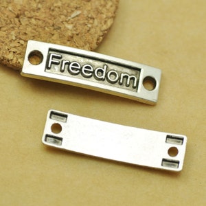 10mmx35mm Antique Silver tone/Antique Bronze/Gunmetal Sideway Freedom Connector Pendant Charm