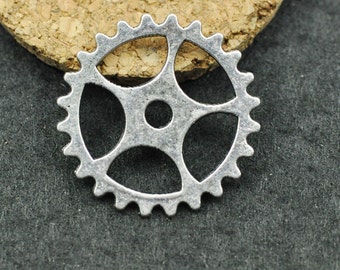 25mm Antique Silver tone/Antique Bronze Gear  Connector Pendant Charm Finding