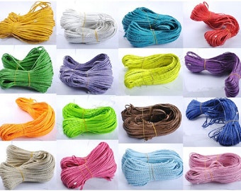 5mm Flat Faux  Braided Leather Cord, 5mm DIY Cord Supplies, Bracelet & Necklace Cord