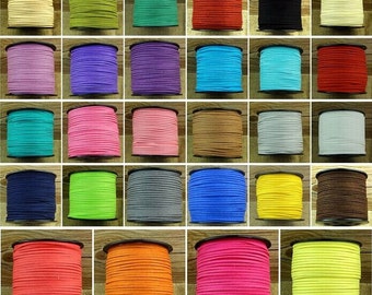 3mm Flat Faux Suede Leather Cord, 3mm DIY Cord Supplies, Faux Suede Lace