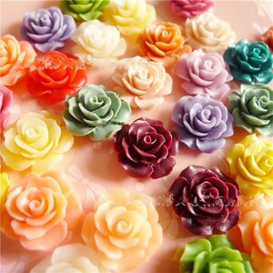 15pcs protección ambiental resina de fondo plano rosa parche diy hecho a mano tocado joyería accesorios de la cáscara del teléfono móvil aceite de la luz 19MM