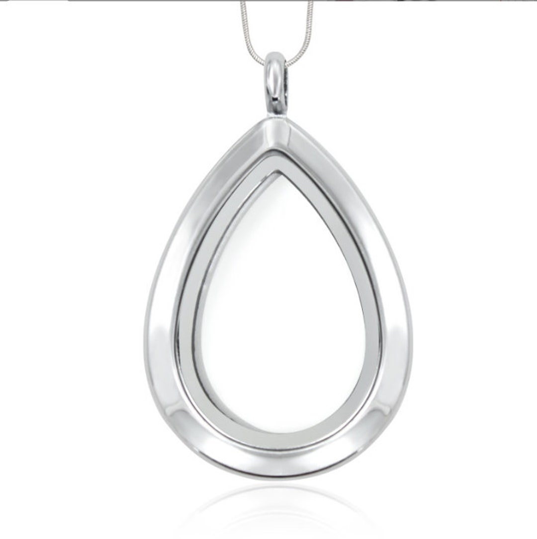 Reardrop Raindrop Floating Locket,living Locket,glass Locket Pendant,floating Glass Lockets