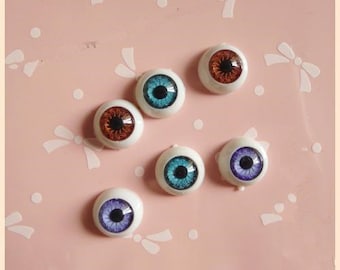 20pcs Mixed Colors Resin & Rubber Eye Pattern,ZAKKA Accessories,DIY Jewelry Accessories,12MM
