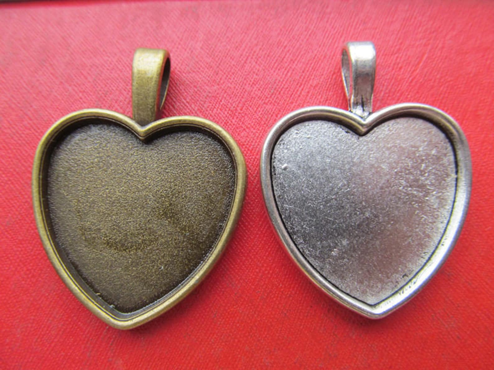 25mm Heart Pendant Bezel Setting 25mm Cabochon Tray Great - Etsy Hong Kong