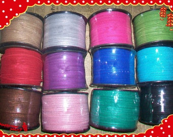 3mm Flat Glitter Metallic Faux Suede Leather Cord,3mm DIY Cord Supplies,Faux Suede Lace