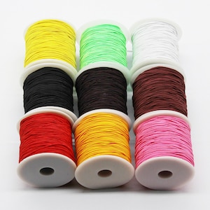100yards 1mm Round Elastic Cord,Face Mask Cord,DIY Beads Cord String Rope,Jewelry Making Cord