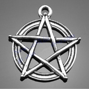 Antique Silver tone/Antique Bronze  Round Five Pointed Star Pendant Charm Finding