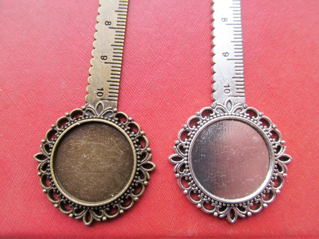 Flower Bookmark Ruler Ruler Bookmark Pendant Tray,flower Bezel Setting,20mm Cabochon Tray ...