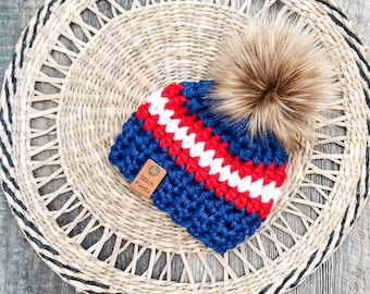Buffalo Bills, New York Giants Newborn, Toddler, Child, Adult crochet hat / beanie  women’s hat, men’s hat