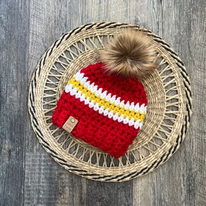 Kansas City Chiefs Newborn, Toddler, Child, Adult crochet hat / beanie, women’s hat, men’s hat, baby hat