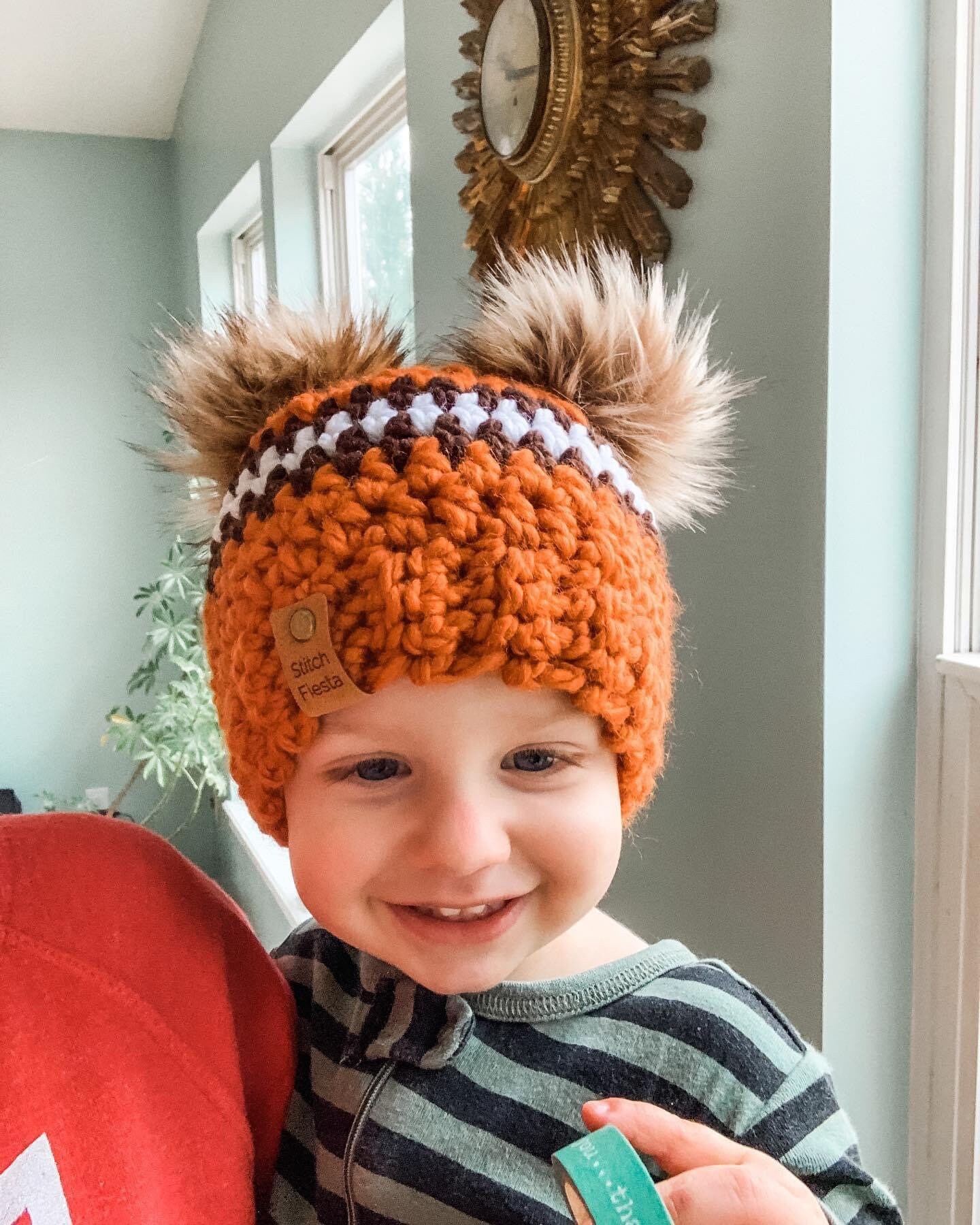 Cleveland Browns Toddler Double Fur or Yarn Pom Pom Hat - Etsy