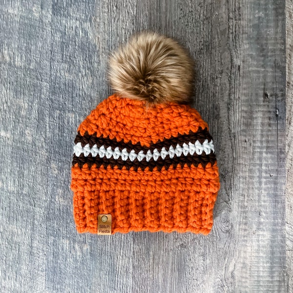Cleveland Browns crochet beanie hat, women’s hat, men’s hat, Adult hat, baby hat, child hat
